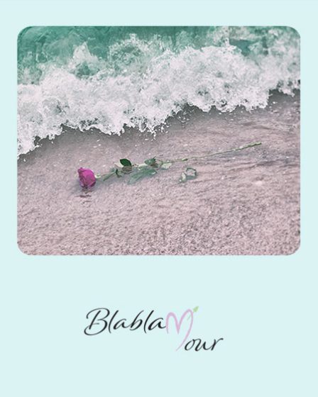 Image montrant une rose s'en allant dans la mer
