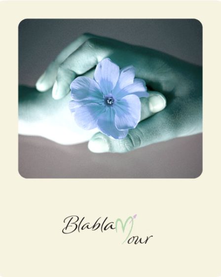 Image montrant deux mains réunies autour d'une fleur
