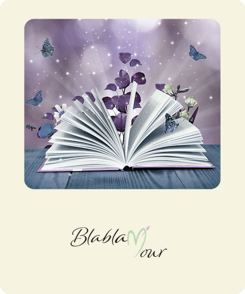 Image montrant un livre duquel sortent des papillons et des fleurs