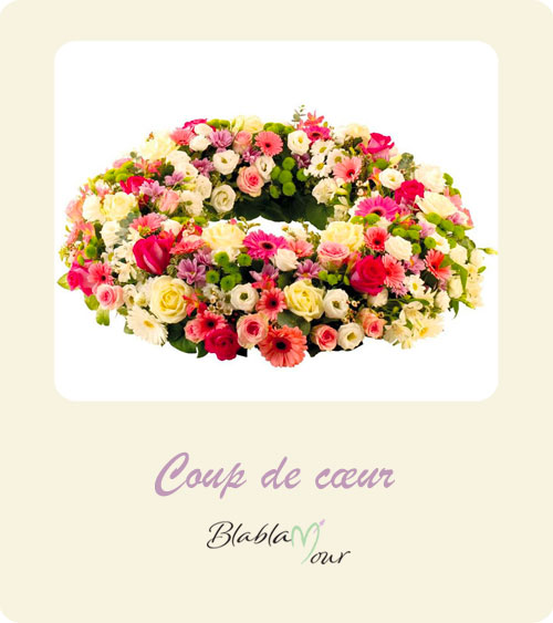 Image montrant une couronne de fleurs pour enterrement